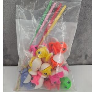 Vintage 1984 Fishing Game PARTS - fish and poles ONLY